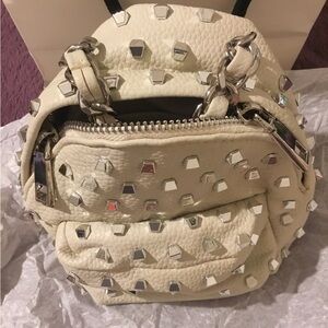 NWOT Boutique Off White & Silver Small Crossbody Bag